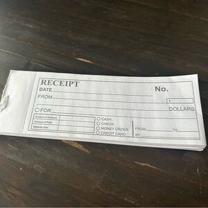 Receipt Book with Carbon Copies